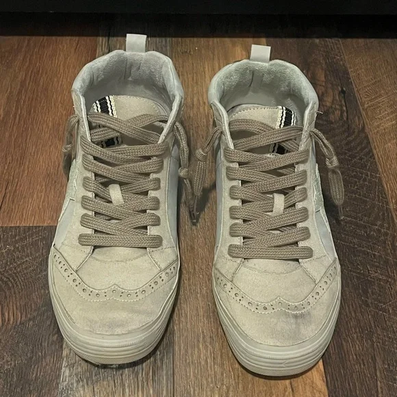 EUC Shu Shop Beige High-Top Sneakers - Picture 4 of 8